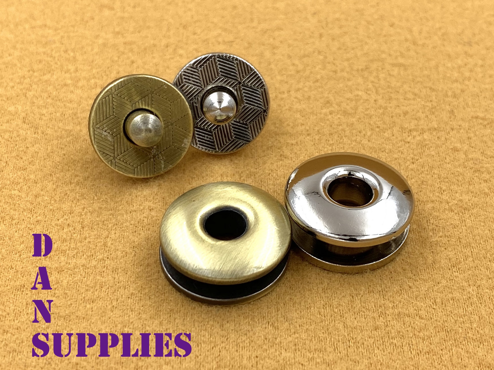 10 sets Double Caps Magnetic Snaps Clasps for Bag Purse Leather Closures