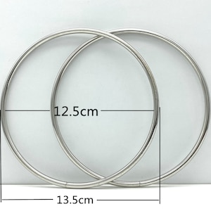 ¡Libre de aranceles! Asas de alambre redondas de metal de 5 pulgadas y 12,5 cm con anillo de O para hacer bolsos y monederos, níquel, bronce y oro.