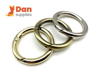 a pair of 1.5 inch 38mm  spring open O ring push gate ring for purse making Nickel  Anti bronze Light gold