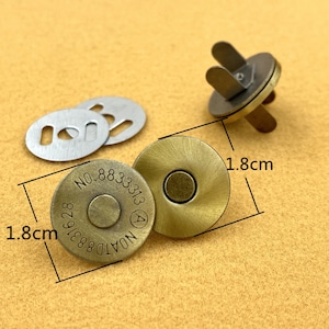 20 conjuntos de fechos de couro magnéticos finos de 18mm, fechos magnéticos para bolsa, bolsa, carteira de embreagem, anti bronze