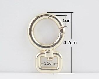 Cierre giratorio de anilla con cierre a presión en oro claro: herrajes para monedero de 15 mm