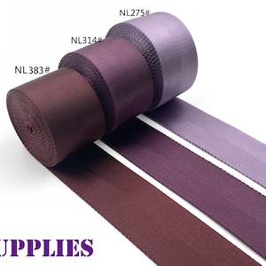 Tariff Free !5 yards of 2 inch 50mm Purple heavy weight Nylon webbing ribbon for belt bag purse strap key fob sold by the yard