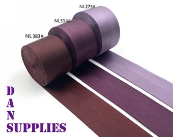 5 yards of 2 inch 50mm Purple heavy weight Nylon webbing ribbon for belt bag purse strap key fob sold by the yard