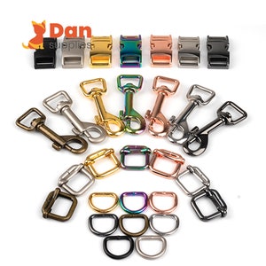 High quality ! Swivel hook ,buckle , D ring kit for Pet Dog collar leash hardware kit personalized making