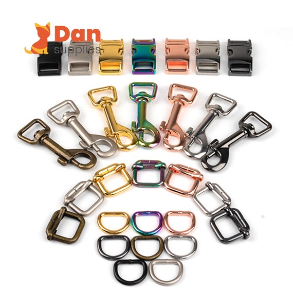 1 pcs swivel snap hooks metal dog clasp kirsite hook buckle hardware for  15mm webbing DIY dog leash parts top quality 6 color