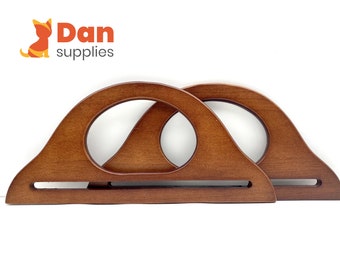 Par de asas de madera para bolsos de 10 pulgadas (25,5 cm) para tejer bolsos y monederos.