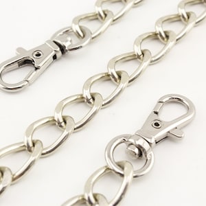60cm (10mmx15mm)  aluminium purse chain for bag wallet purse handbags clutch Chain strap with clip hardware Anti brass Nickel Gunmetal