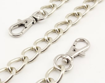 60cm (10mmx15mm)  aluminium purse chain for bag wallet purse handbags clutch Chain strap with clip hardware Anti brass Nickel Gunmetal