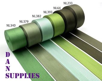 5 yards of 2 inch 50mm Green heavy weight Nylon webbing ribbon for belt bag purse strap key fob sold by the yard