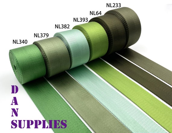 Buy 5 Yards of 2 Inch 50mm Green Heavy Weight Nylon Webbing Ribbon