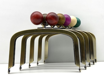 Ensemble de 5 couleurs 5 pouces 12.5 cm colle sur les perles en bois colorées sac à main matériel de sac à main fournir Anti bronze