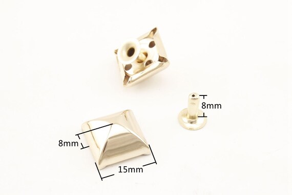 20 Sets of Iron 15mm High Cup Decorative Pyramid Head Studs Rivets