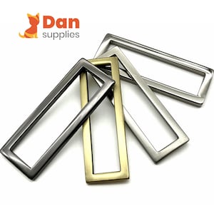 Hebillas de anilla rectangulares de 50 mm (2 pulgadas) - Conector de correa de bolsa de aleación de zinc - 10 piezas