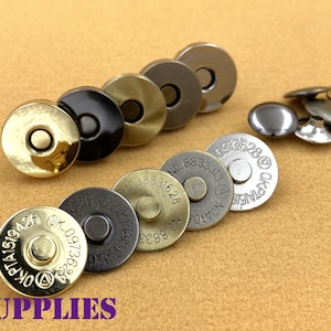 20 conjuntos de fechos magnéticos de couro com rebite de 18mm, fechos magnéticos para bolsa, bolsa, carteira de embreagem, ouro/níquel/gunmetal/anti bronze
