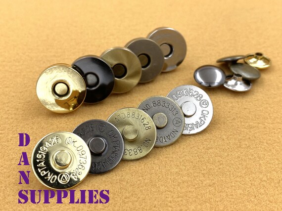 20 Sets Golden Color ,Magnetic Button Clasp Snaps 14mm, for Purse Magnetic  Clasp for Bag Closure Magnetic snap Button Replacement Set. Great for