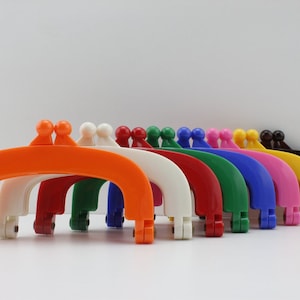 Tariff Free !4 inch 10.5cm plastic Coin Glue in bag purse frame Coffee white Pink Yellow Blue Green Red Orange