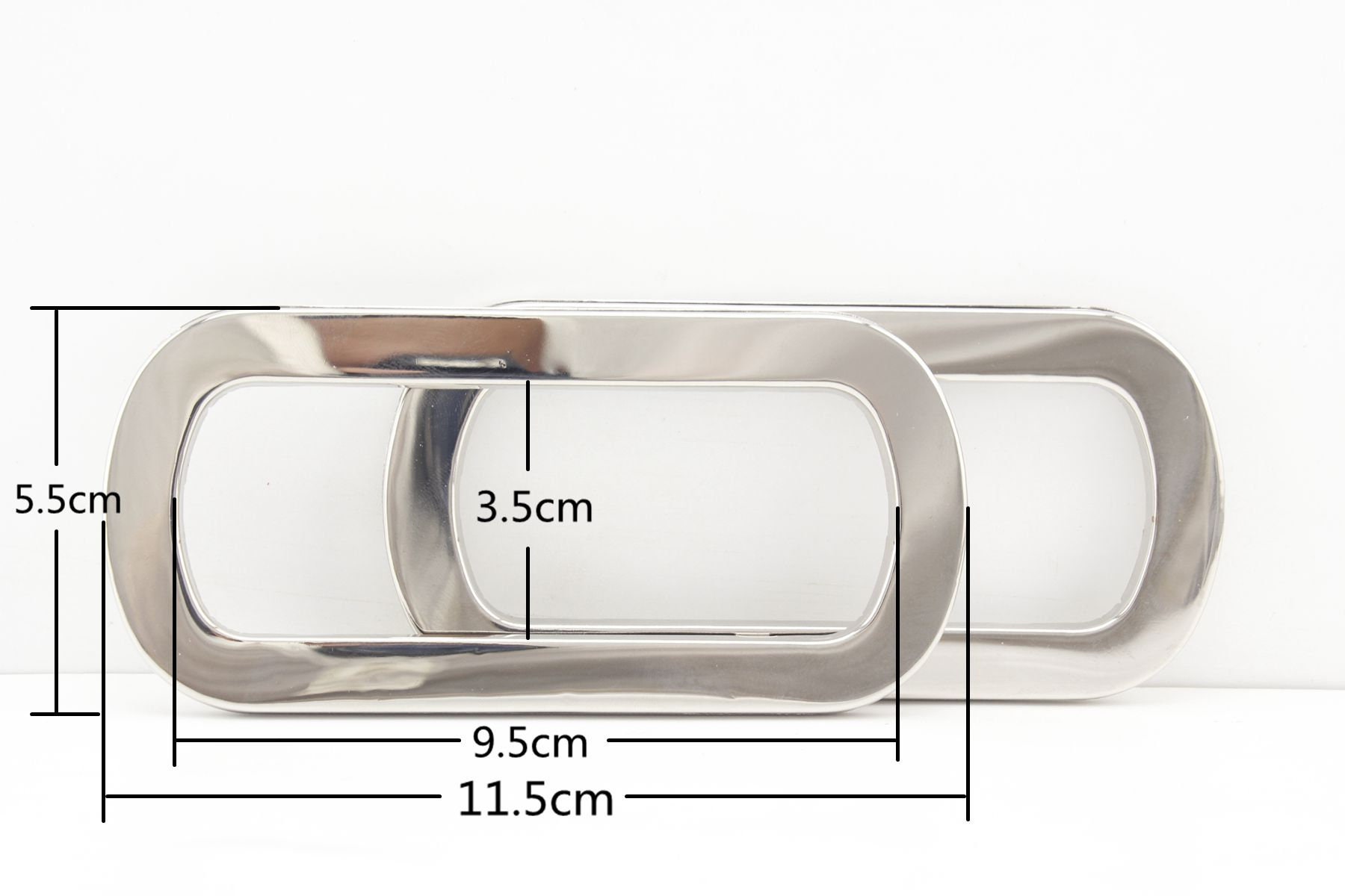 A Pair of Light Weight 9.5cm 3 3/4 Inch Metal Oval Oblong A Pair of Light Weight 9.5cm 3 3/4 Inch Metal Oval Oblong