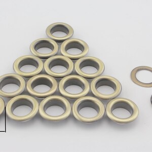 40 sets of 14mm inner size stainless brass washable eyelets grommets for leather purse shoe paper Anti bronze Nickel Gunmetal gold Anti bronze 00G52