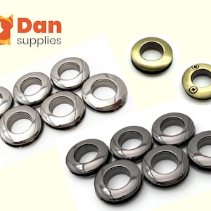 10 sets of 1/2 inch ( 14mm ) Alloy screw in Eyelet Grommet  for leather purse bag Nickel Gunmetal Anti bronze