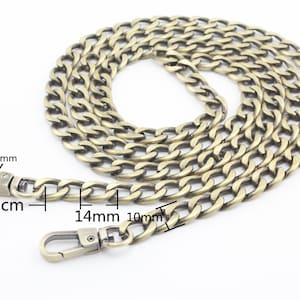 120cm (15mmx10mm) shoulder cross body chain for bag wallet purse handbag Chain strap with clip replacement  Gold Nickel Anti bronze