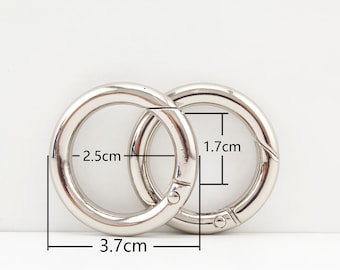 a pair of 1 inch 25mm  spring open O ring push gate ring for purse making Nickel Light gold Anti bronze