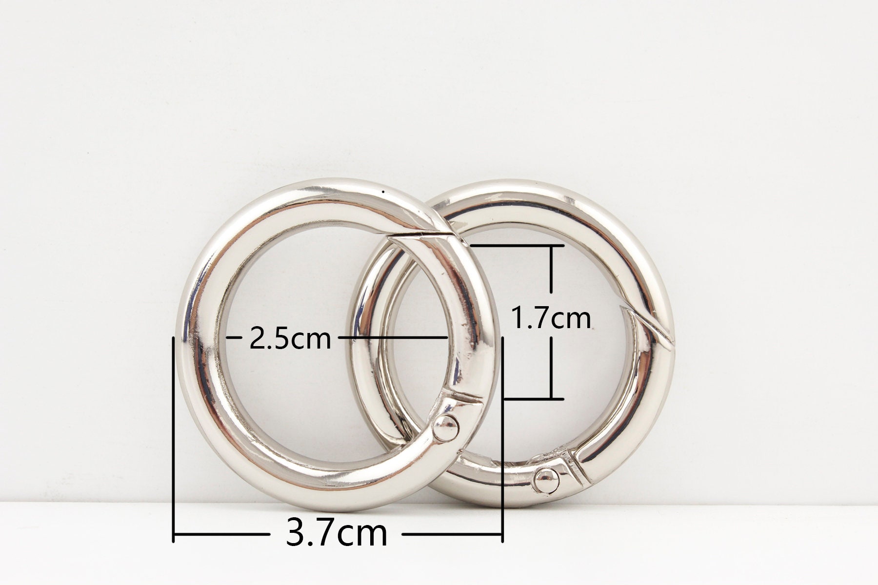 A Pair of 1 Inch 25mm Spring Open O Ring Push Gate Ring for Purse