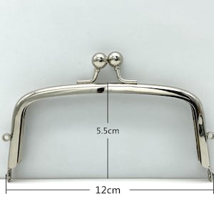 4 3/4  inch 12cm Arch coin bag purse pouch frame glue in  hardware supply with chain loops  Nickel