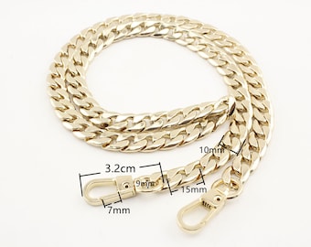 68cm (15mmx10mm) purse chain for bag wallet purse handbags clutch Chain strap with clip replacement hardware Gold Nickel Anti bronze