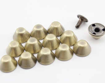 30 sets of 12mm flat cone rivet purse feet Anti bronze Gunmetal Nickel Gold
