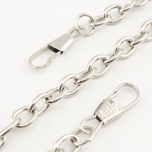 Tariff Free !120cm 47 inch (7mmx9mm) shoulder cross body chain for bag wallet purse handbag Chain strap with clip replacement   Nickel