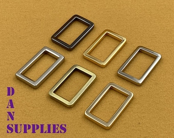 10pcs de 1 pulgada 25mm aleación de zinc rectángulo anillo hebilla para bolso bolso correa conector Anti bronce Níquel Oro gunmetal