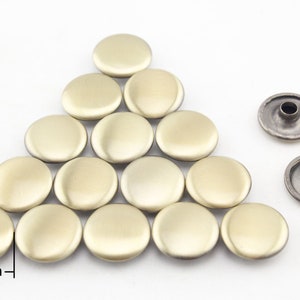 40 Sätze von 12mm flache Doppelkappe solide Messing Nieten für Leder Puppe Geldbörse Tasche Schuhe Kleidung Anti Bronze