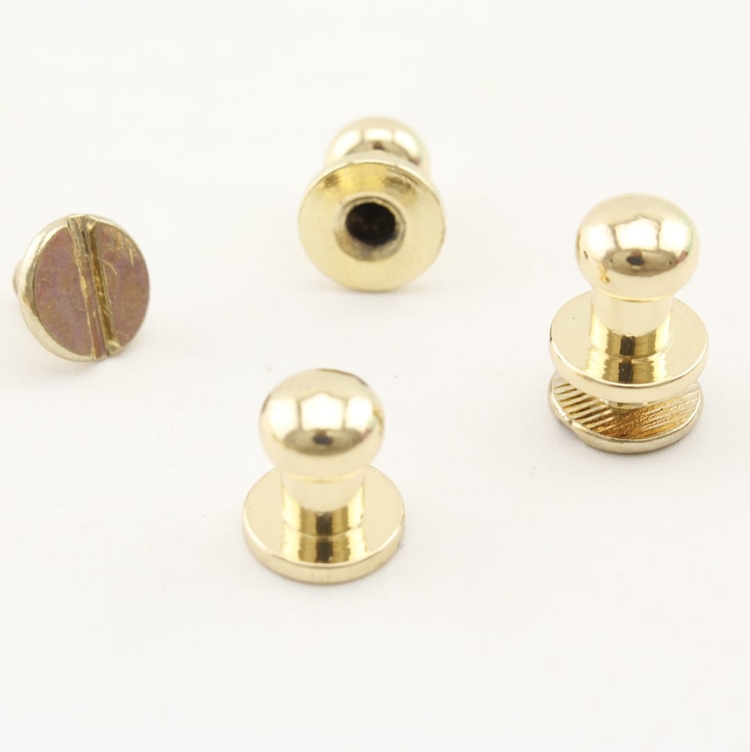 14 Sets of 6mm Solid Brass Round Head Button Studs Rivets - Etsy