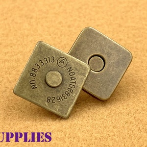 20 sets of 15mm square magnetic snap leather closures magnetic snaps clasps for purse bag clutch wallet