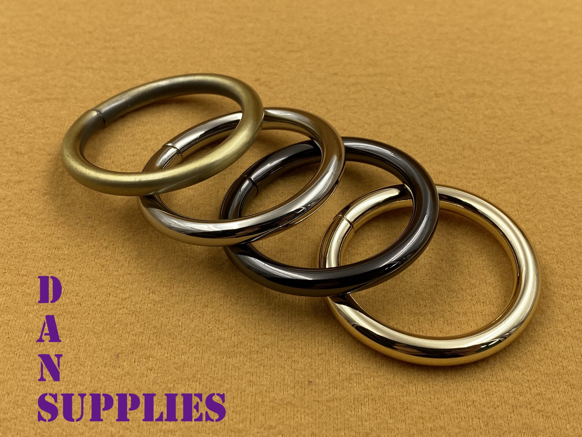 Arokimi 2 Pcs O Ring for Purse Strap,1 inch Spring Rings for Handbag & Keys,Gold