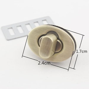 17mm x 24mm oval twist turn lock for purse bag wallet clutch haciendo cerraduras hardware níquel anti bronce Gunmetal níquel Oro ligero