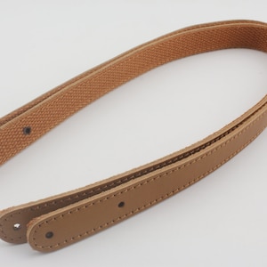 Pair of 22 inch sew on genuine leather tote bag purse strap handles for purse bag making replacement  Brown black