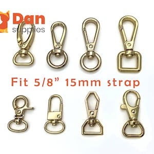 Fit  1/2 inch 12mm strap snap swivel Hooks Dog clip for wristlet keychain purse strap handles Goldbag clasp replacement