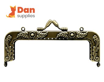 4 3/4 inch 12 cm Vintage fancy Zinc alloy Emboss bag purse pouch frame hardware supply Anti bronze