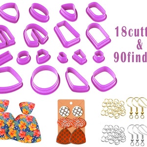 Tariff Free !Sharp Polymer Clay Cutters molds for earrings polymer clay jewelry 18pcs Cutters & 90pcs gifts