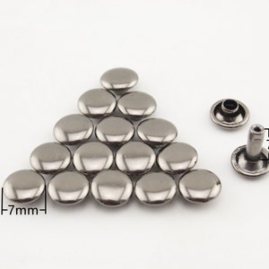 30 Sätze von 7mm flache Doppelkappe solide Messing Nieten für Leder Puppe Geldbörse Tasche Schuhe Kleidung Anti Bronze Nickel Gunmetal