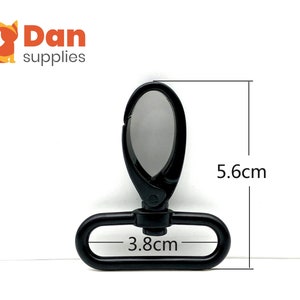 6pcs of 1 1/2 inch 38mm Black Oval Wide Push Gate Snap swivel Hooks for handbag purse strap handlesbag clasp replacement