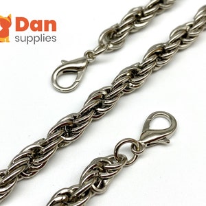Tariff Free !120cm  47 inch 7mm  shoulder cross body chain for bag wallet purse handbag Chain strap with clip replacement  Nickel