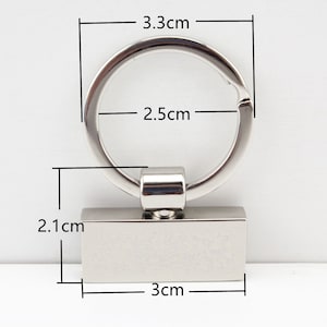 Tariff Free !4 sets of  30mm  heavy Weight Zinc alloy key fob  keychain hardware wrist supplies Nickel