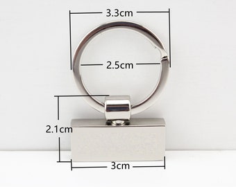 4 sets of  30mm  heavy Weight Zinc alloy key fob  keychain hardware wrist supplies Nickel