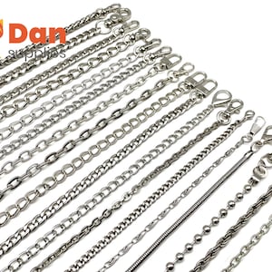 18 styles --100cm to 120cm Nickel Silver Crossbody Cuban Cable Ahchor Box wheat replacement Handbags bag purse chain strap