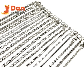 18 styles --100cm to 120cm Nickel Silver Crossbody Cuban Cable Ahchor Box wheat replacement Handbags bag purse chain strap