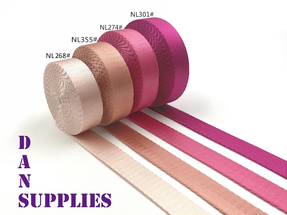 5 yards of 3/4 inch 19mm Pink heavy weight Nylon webbing ribbon for belt purse dog leash by the yard