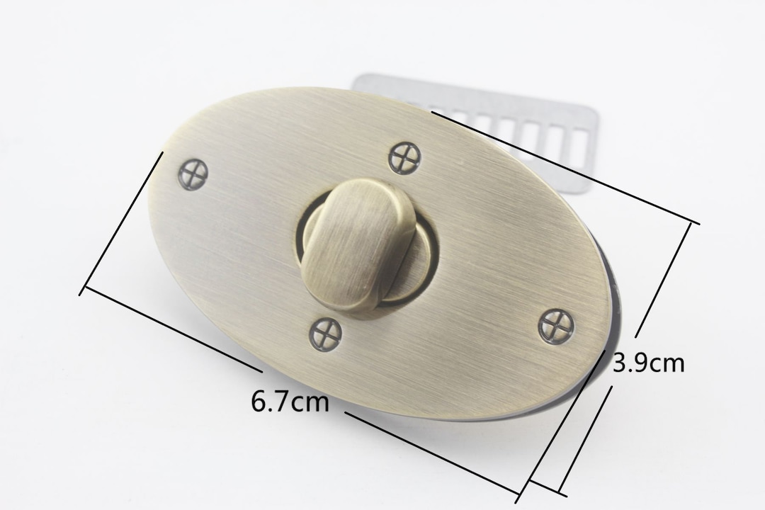 39mm X 67mm Oval Twist Turn Lock for Purse Bag Wallet Clutch Making