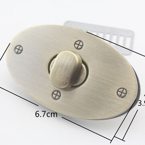 39mm x 67mm Oval twist turn lock for purse bag wallet clutch making locks hardware Nickel Anti bronze Gunmetal Dull nickel